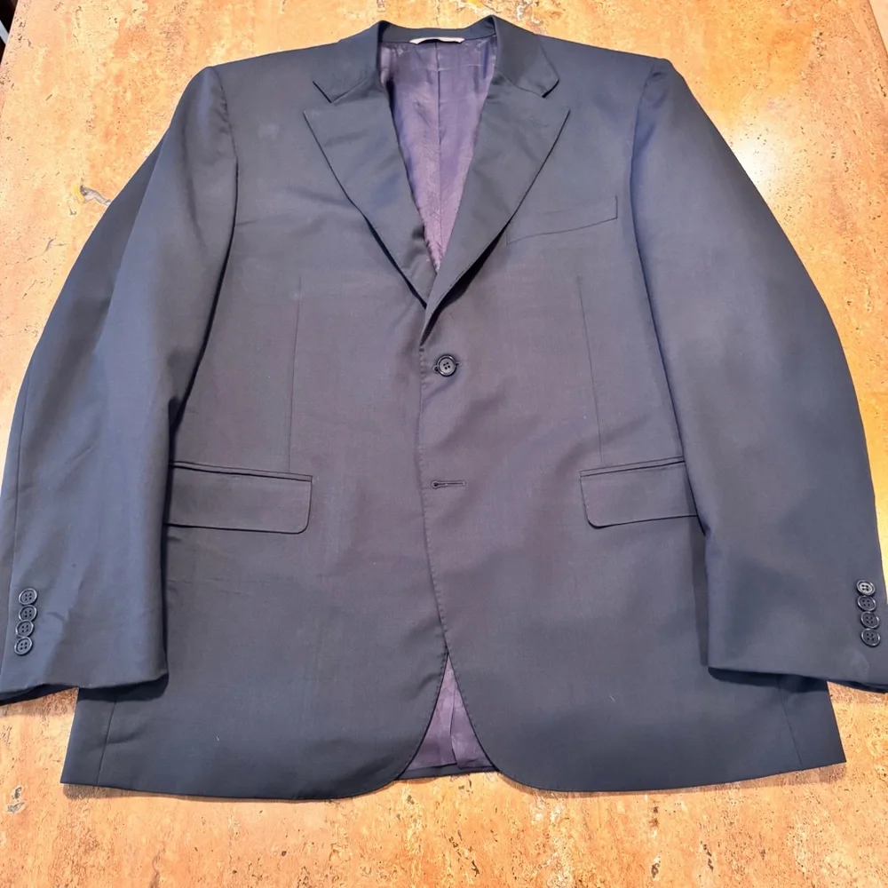 CANALI Mens Single Breasted 2 Button Wool Blue Blazer Suit Jacket Sz 58 EU/48 US